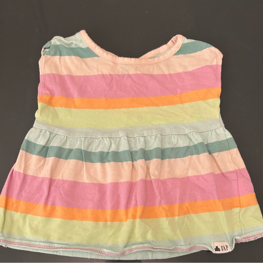 Gap 2T Striped Dress Playtime Favorites Colorful Organic Cotton Lightweight